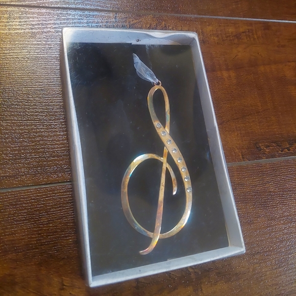 Silver Metal Music Note Ornament with Rhinestones - Picture 5 of 6